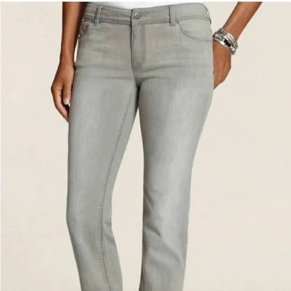 Chico's Platinum Gray Denim Jeans - Picture 3 of 9